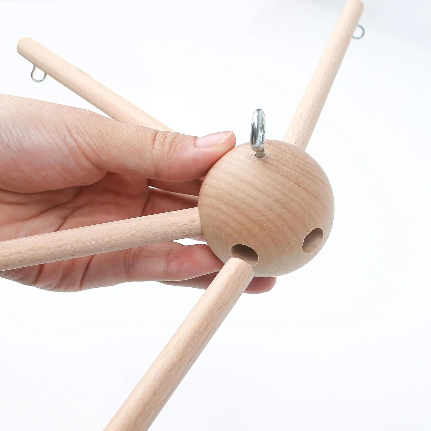 کیت موبایل کودک DIY، آویز قاب آویز برای تخت نوزاد، تجهیزات زنگ بادی چوبی طبیعی تزئینی برای اتاق خواب خانه نوزاد پسر دختر، کاردستی، اسباب بازی، لوازم جانبی دکوری، N