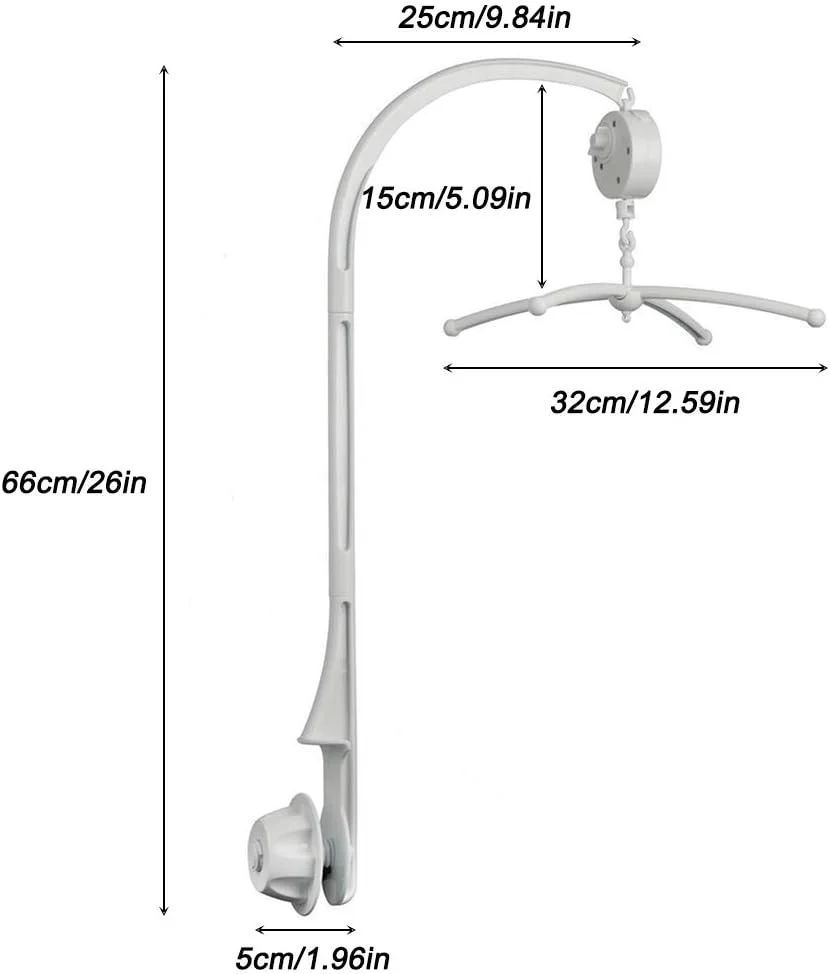 آویز تخت نوزاد آفونتا 66 سانتی متری به همراه پایه نگهدارنده جعبه موزیکال و پیچ و مهره