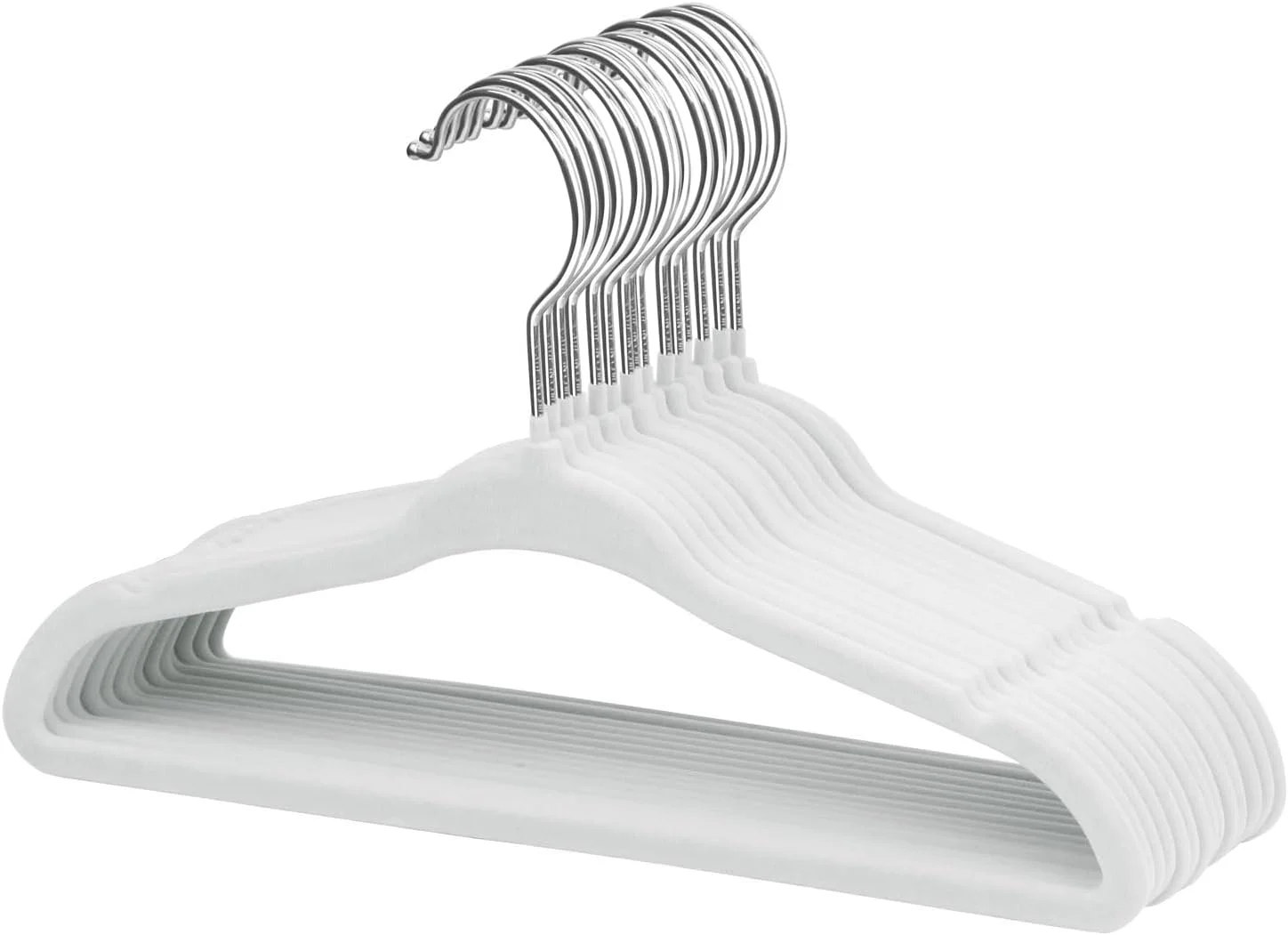 چوب لباسی مخملی کودک ManGotree، چوب لباسی نوزاد و کودک نوپا، چوب لباسی ضد لغزش کودک، چوب لباسی فوق العاده باریک صرفه جویی در فضا، چوب لباسی لباس محکم 15 عددی (سفید)