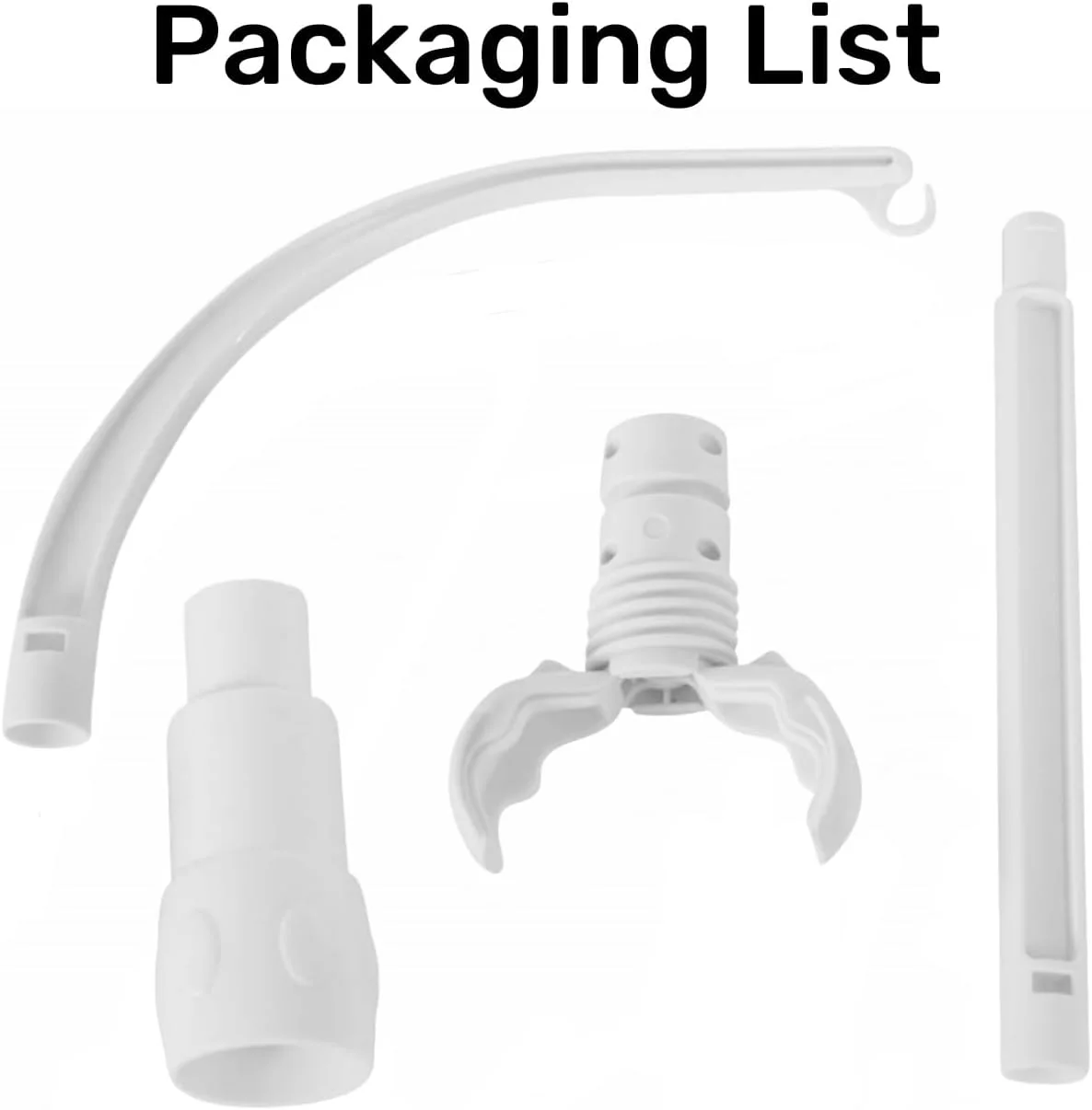 پایه بازوی نگهدارنده آویز تخت نوزاد 58 سانتی متری، قسمت چنگکی با قابلیت تنظیم عرض، مناسب برای تزئینات اسباب بازی، سفید