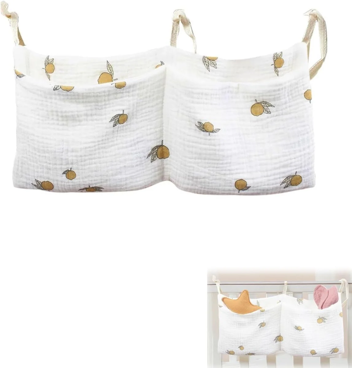 ارگانایزر تخت نوزاد، کیف های آویز برای تخت نوزاد، ارگانایزر آویز، کیف آویز برای تخت کودک، ارگانایزر آویز برای پوشک، برای اسباب بازی، لباس پوشک، 1 عدد