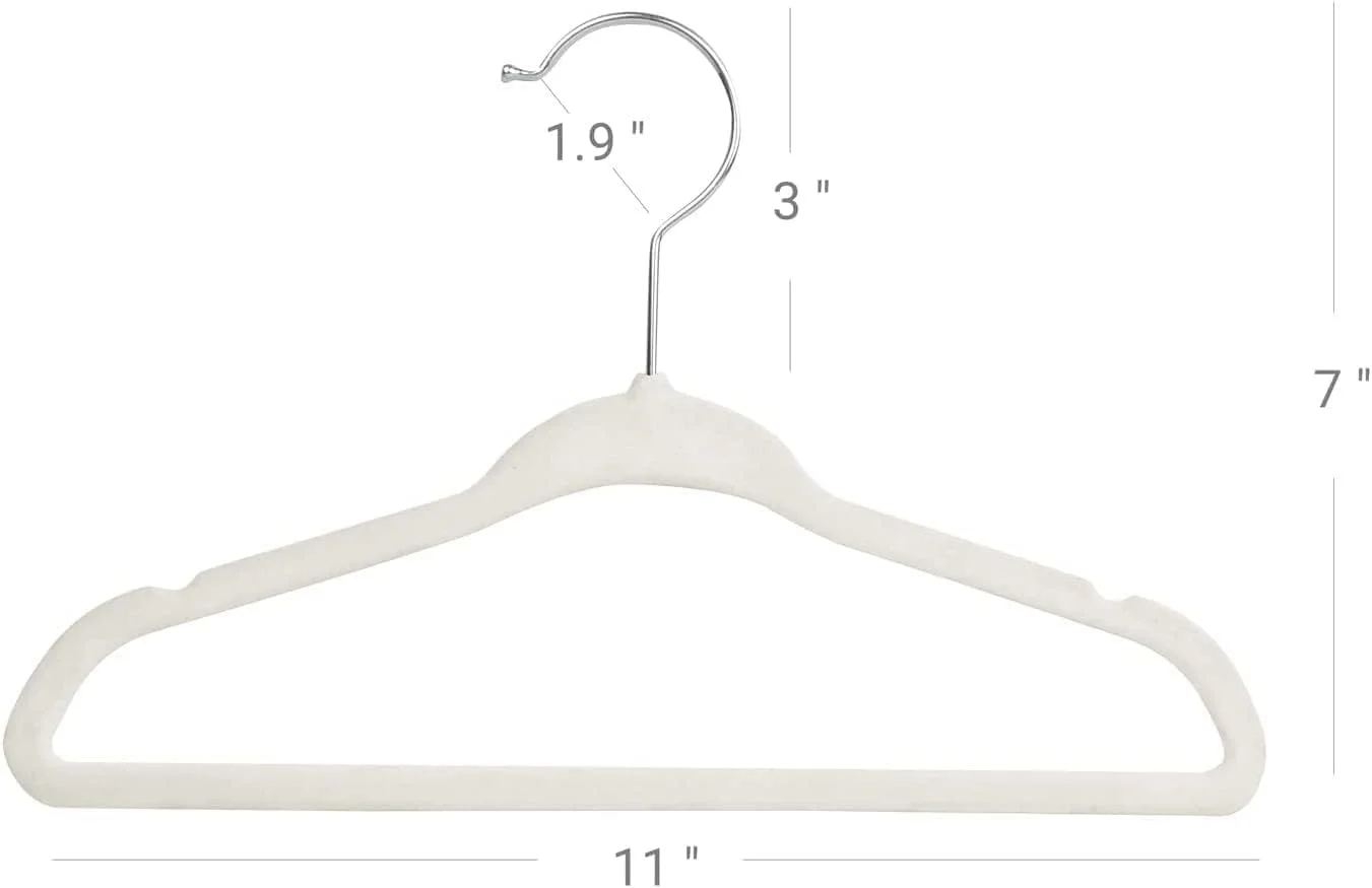 آویز لباس مخملی کودک ManGotree بسته 10 عددی (28 سانتی متر)، آویز لباس نوزاد و کودک نوپا، آویز لباس ضد لغزش کودک، آویز لباس فوق العاده باریک و صرفه جویی در فضا، آویز لباس بادوام و محکم (بژ)