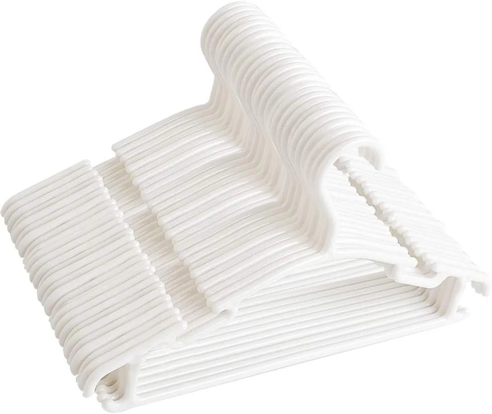 چوب لباسی کودک GoodtoU، بسته 60 عددی، پلاستیکی سفید، مناسب لباس نوزاد و کودک نوپا