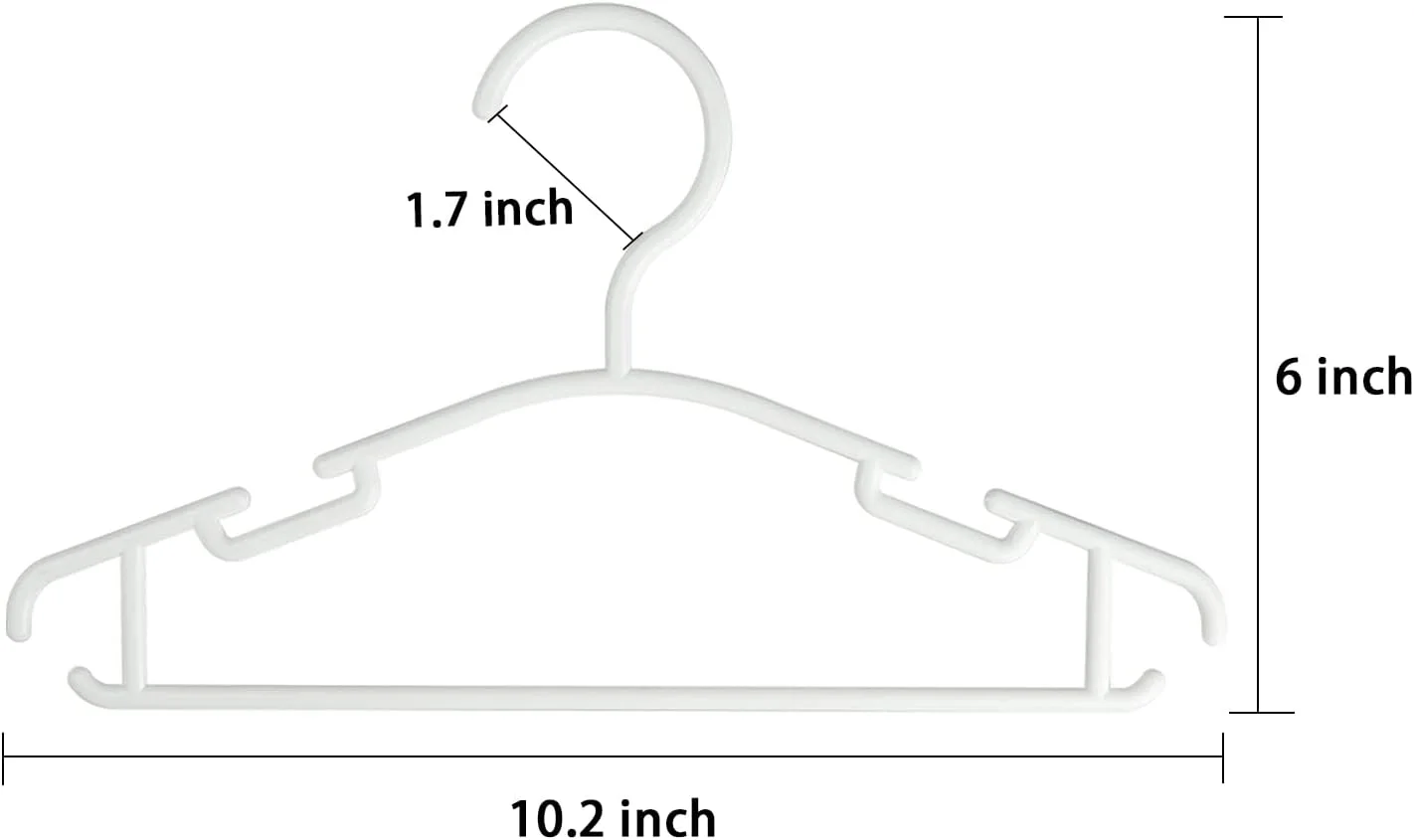 چوب لباسی کودک GoodtoU، بسته 60 عددی، پلاستیکی سفید، مناسب لباس نوزاد و کودک نوپا