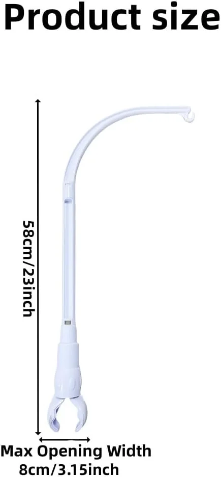 بازوی آویز تخت نوزاد 58 سانتی‌متری، آویز تخت کودک، بازوی قابل تنظیم تخت نوزاد، مناسب برای تزئینات اسباب‌بازی