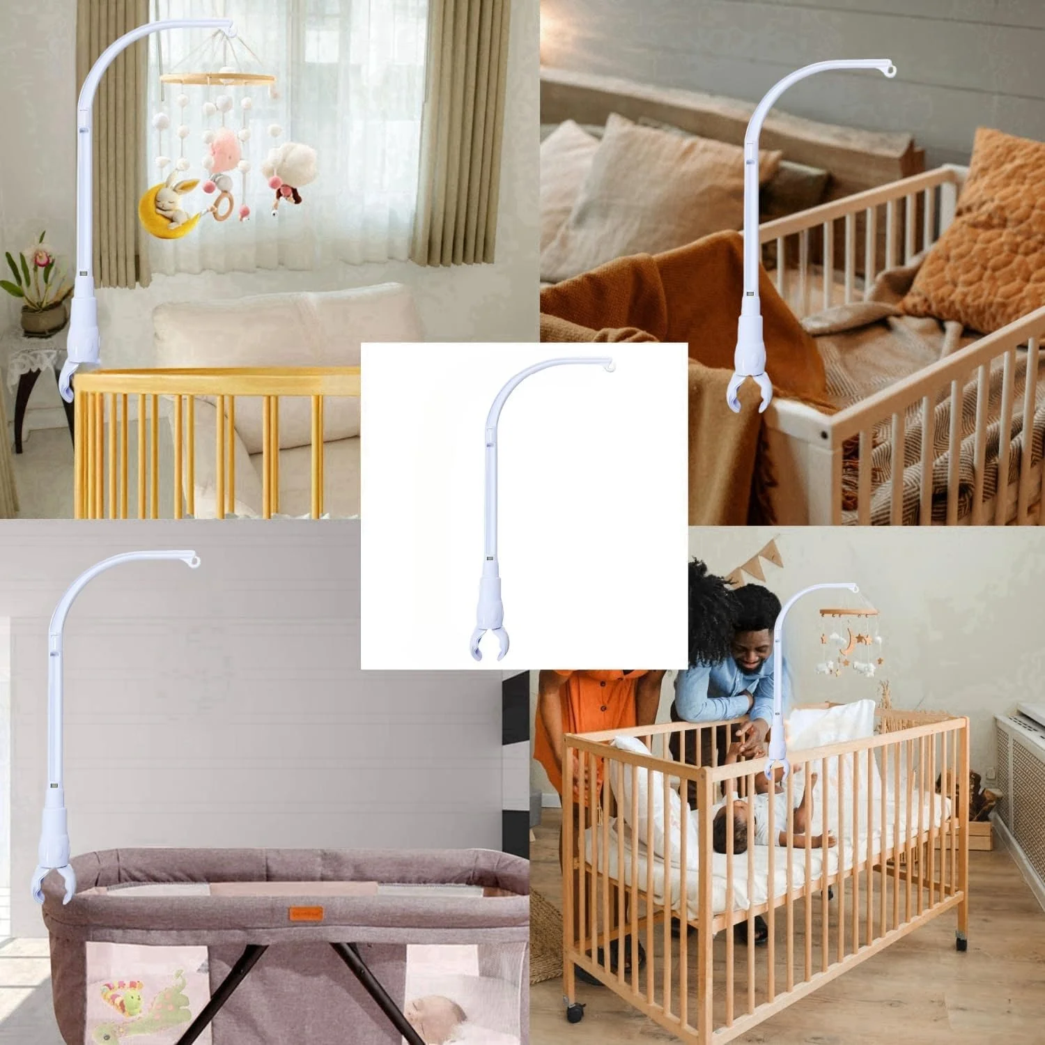 بازوی آویز تخت نوزاد 58 سانتی‌متری، آویز تخت کودک، بازوی قابل تنظیم تخت نوزاد، مناسب برای تزئینات اسباب‌بازی