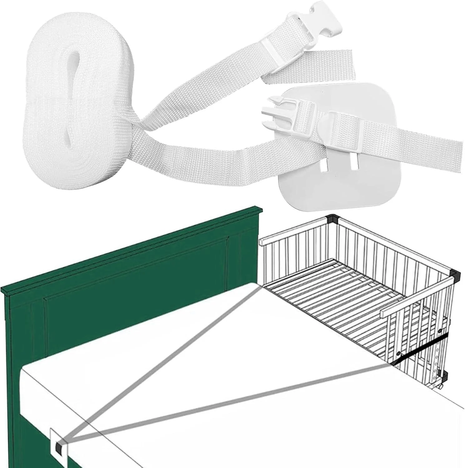 لوازم جانبی تخت نوزاد، بند برای تخت نوزاد، بند برای تخت کنار مادر، اتصال تخت کنار مادر، بند ثابت برای تخت کنار مادر، بند برای اتصال به تخت بزرگسال (6 ماهگی)