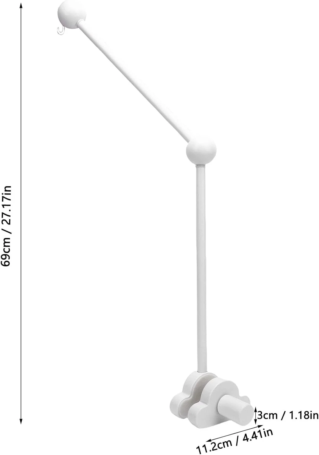 آویز چوبی برای تخت نوزاد، بازوی نگهدارنده چوبی راش، نصب بدون ابزار، دکوراسیون اتاق کودک