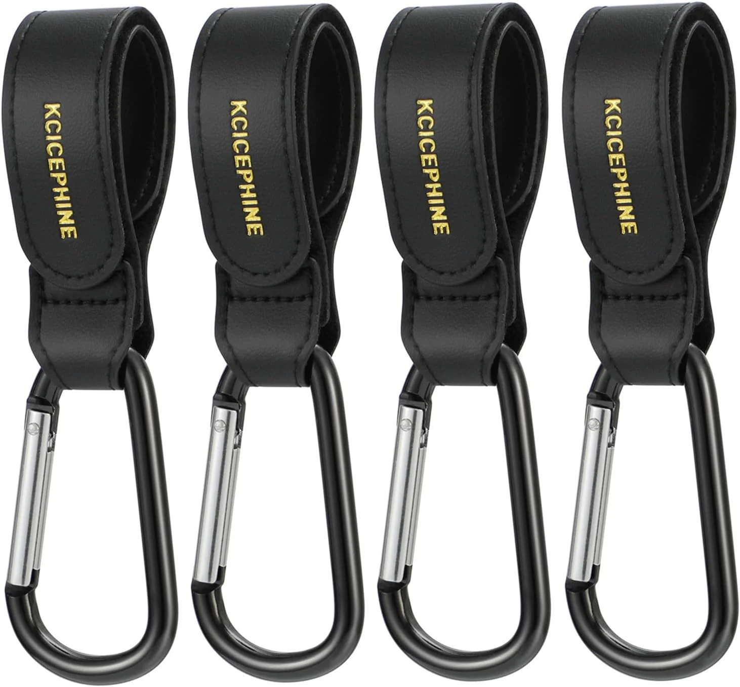 بسته چهارتایی گیره قلاب کالسکه بچه جهانی برای آویزان کردن کیف و خرید، لوازم جانبی بند کالسکه مناسب برای Uppababy، Babyzen Yoyo، Britax، Bugaboo، Bob، Buggy، سبد خرید (مشکی)