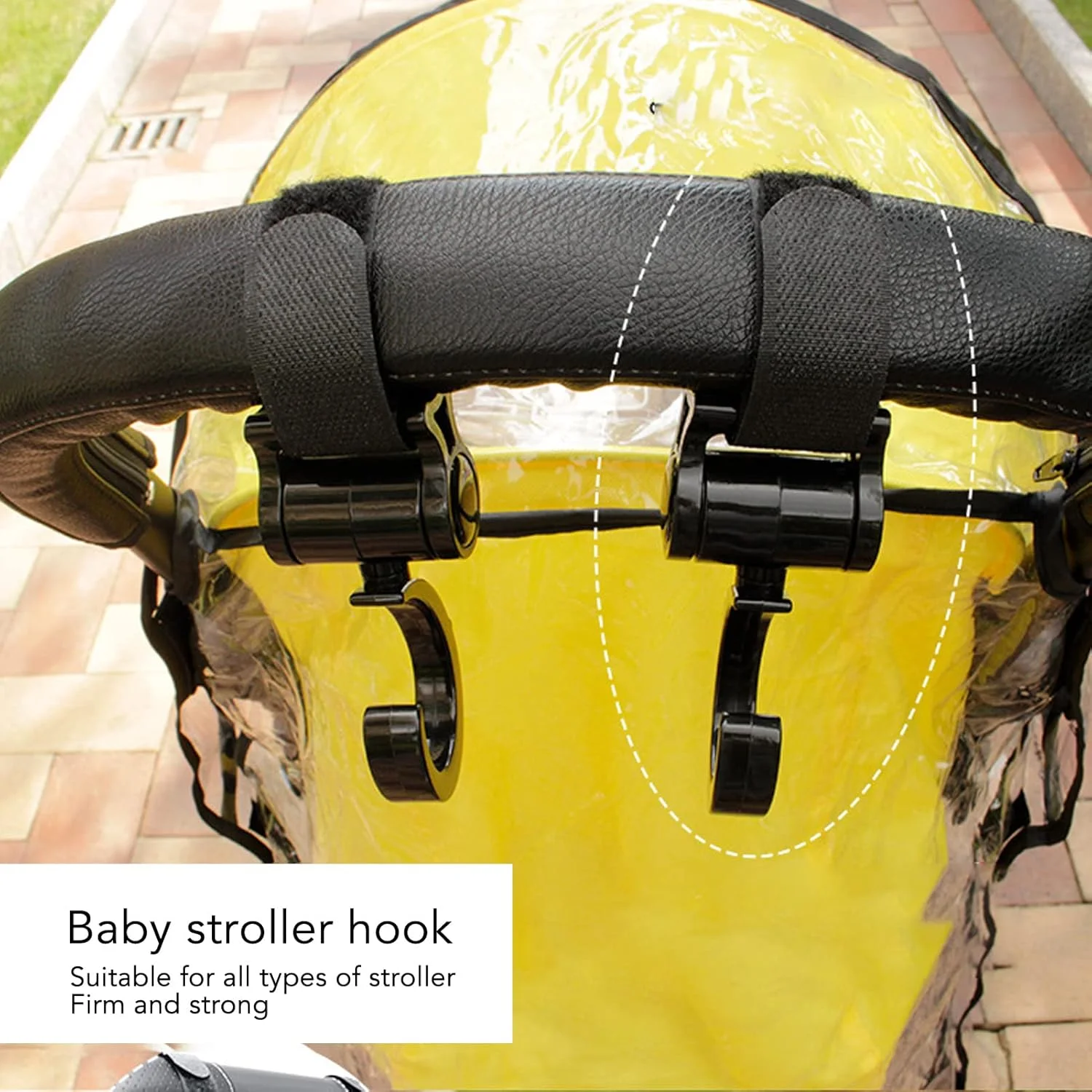 قلاب های کالسکه کودک، قلاب کالسکه، 4 عدد قلاب کالسکه کودک، قلاب های انعطاف پذیر جهانی برای کیف دستی، خرید، کیف پوشک، آویزان کردن اسباب بازی