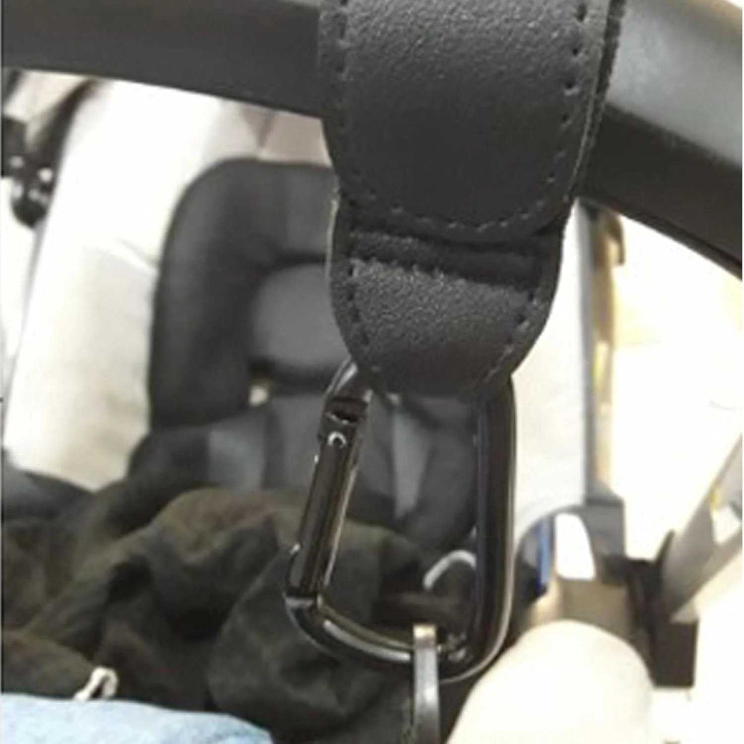 گیره های قلاب کالسکه کودک، گیره های قلاب کالسکه کودک چرمی - گیره های کالسکه جهانی چرخان 360 درجه برای خرید دوچرخه و ویلچر