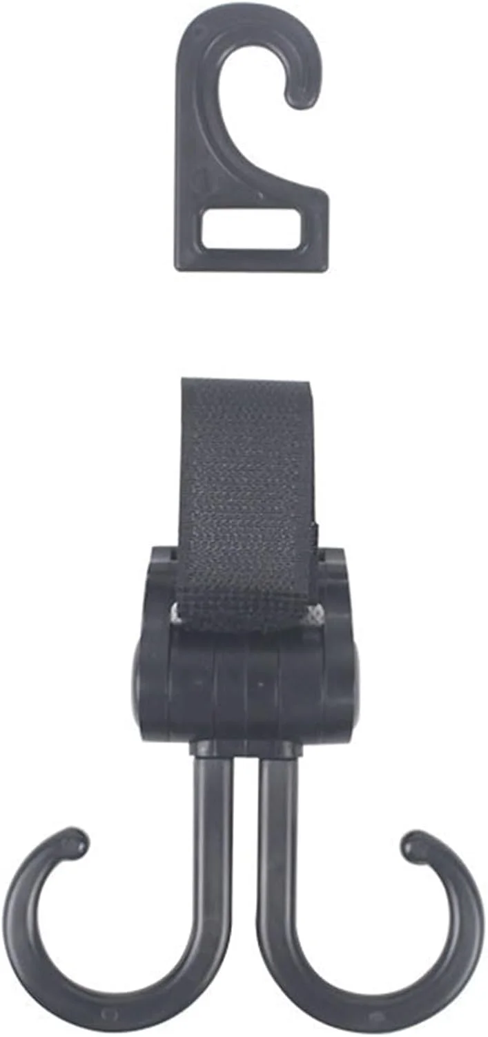 گیره کالسکه، گیره و آویز سازمان دهنده کالسکه کودک - آویزهای دوبل ضد لغزش چرخان، لوازم جانبی خودرو برای ویلچر، خرید و پیاده روی