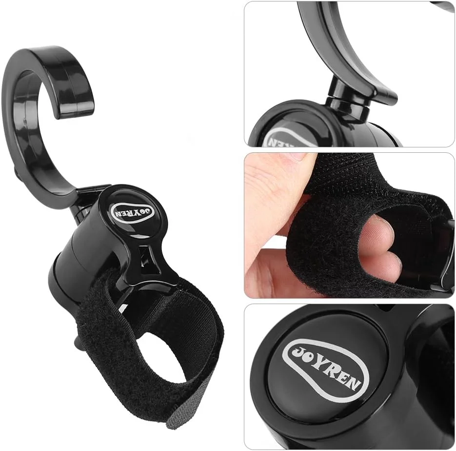 آویز کالسکه، بسته 4 عددی با چرخش 360 درجه، لوازم جانبی آویز کالسکه نوزاد برای مادر و پدر هنگام پیاده روی یا خرید، حداکثر ظرفیت 30 کیلوگرم