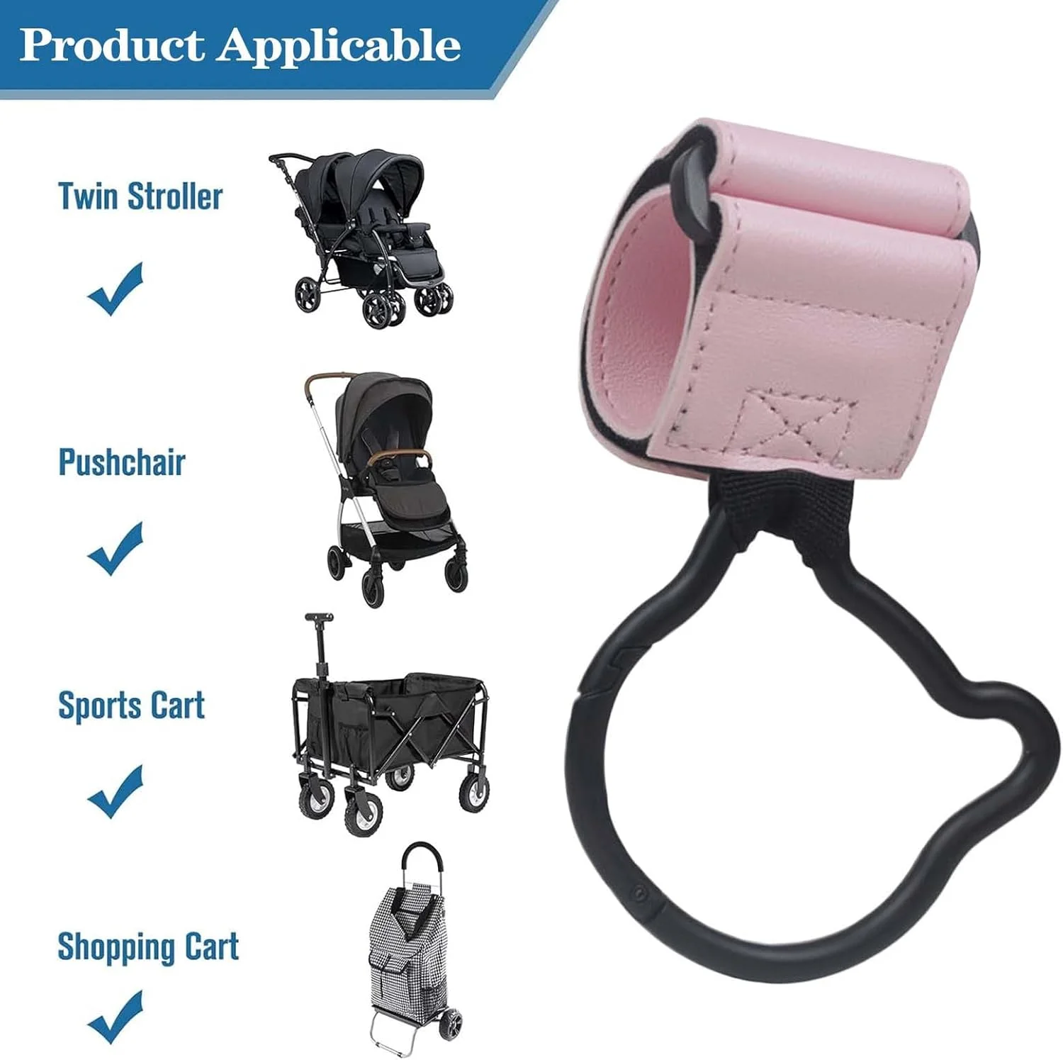 آویز کالسکه | گیره کارابین آویز کالسکه کودک | آویز سازمان دهنده لوازم کودک از جنس آلیاژ روی برای کیف پول، خرید، نگهداری کیسه های مواد غذایی، لوازم جانبی اسکوتر