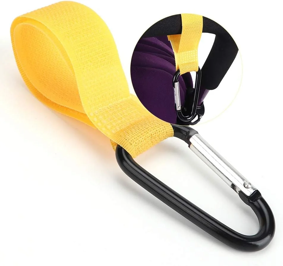 ۱۰ عدد قلاب کالسکه، قلاب های چند منظوره، آویز کیف لوازم کودک، کیف دستی، مواد غذایی، کیسه های خرید (زرد)