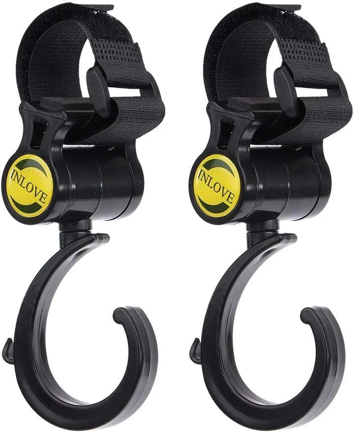 گیره های کالسکه بچه Tnfeeon، 2 عدد گیره آویز چند منظوره 360 درجه برای سازماندهی کیف و لوازم جانبی برای پیاده روی و خرید گیره های کالسکه بچه Tnfeeon، 2 عدد گیره آویز چند منظوره 360 درجه برای سازماندهی کیف و لوازم جانبی برای پیاده روی و خرید