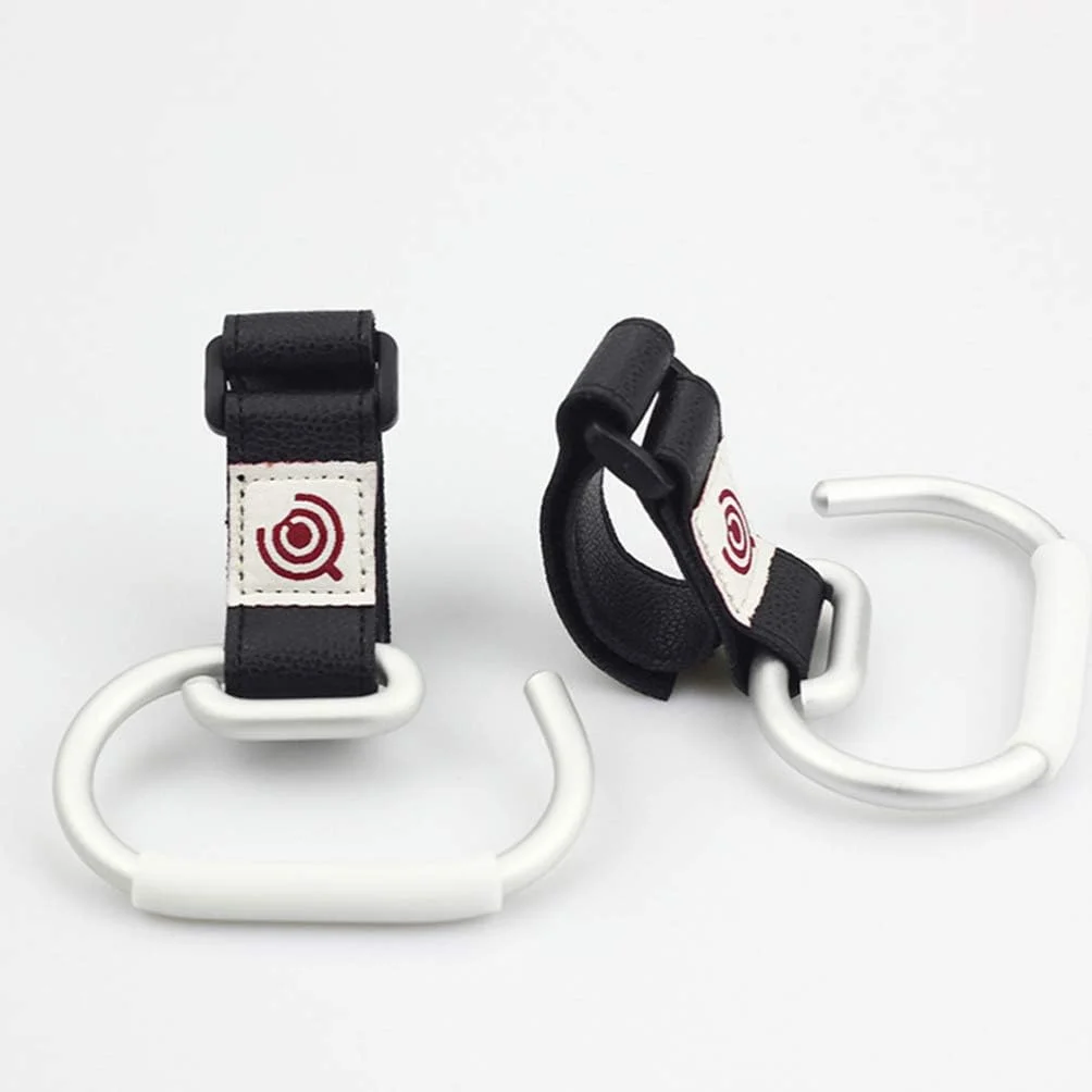 آویزهای کالسکه کودک تاپ بتی، گیره های جهانی کیف، آویز رولیتور واکر، نگهدارنده های کالسکه، سازمان دهنده کالسکه برای اتصال کیف خرید و کیف تعویض پوشک (مشکی نقره ای)