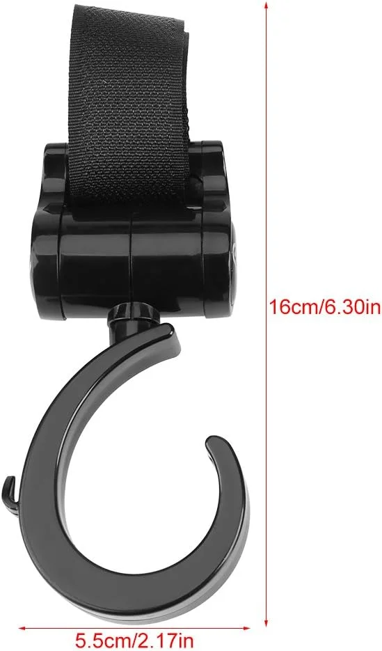 Fdit 2 عدد قلاب کالسکه، پلاستیک ABS با قابلیت چرخش 360 درجه، آویز قلاب کالسکه نوزاد برای کیف پوشک بچه و واکر