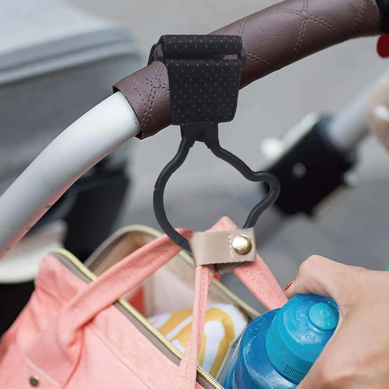 آویز کیف کالسکه، آویز سازمان دهنده لوازم جانبی کالسکه | آویز سازمان دهنده لوازم کودک از جنس آلیاژ روی برای کیف دستی، خرید، نگهداری کیسه های مواد غذایی، لوازم جانبی اسکوتر