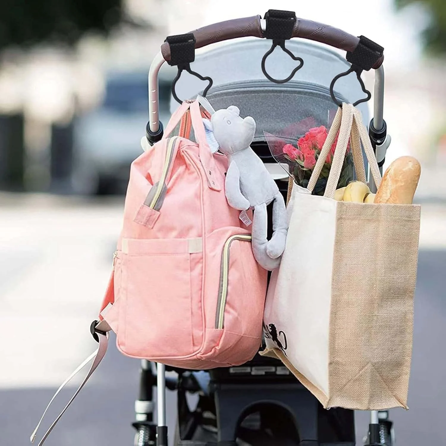 قلاب های کالسکه | گیره های قلاب دار لوازم جانبی کالسکه، آویز کارابین سنگین برای خرید کیف مواد غذایی، لوازم جانبی اسکوتر