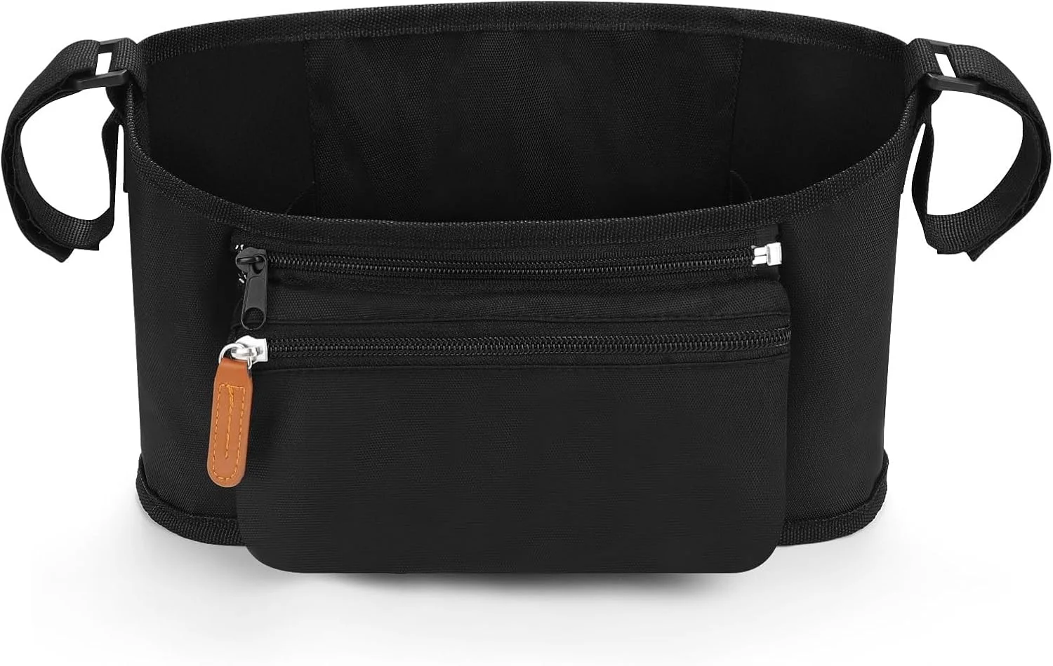 کیف ارگانایزر جهانی Azonee برای کالسکه، ارگانایزر کالسکه با کیف زیپ‌دار تلفن، کیف آویز کالسکه با ظرفیت بزرگ به همراه جا لیوانی، سبد آویز شیشه شیر کودک