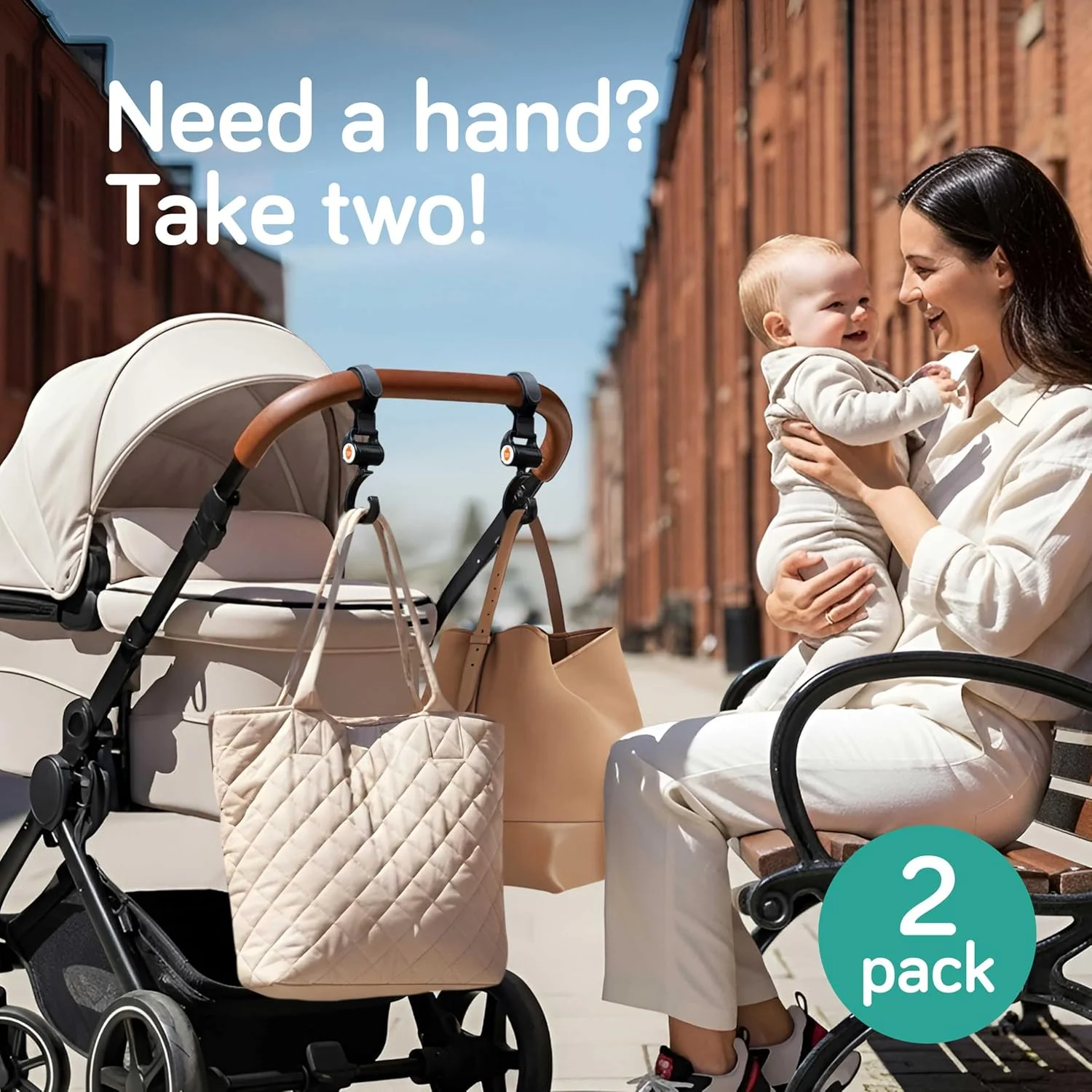 آویز کالسکه کودک Uma (بسته 2 عددی) - آویز کالسکه باز با گردن چرخان 360 درجه و بند بسیار قوی، نصب و جدا کردن آسان و جهانی، ظرفیت وزن 5 کیلوگرم، ملزومات سفر کودک آویز کالسکه کودک Uma (بسته 2 عددی) - آویز کالسکه باز با گردن چرخان 360 درجه و بند بسیار قوی، نصب و جدا کردن آسان و جهانی، ظرفیت وزن 5 کیلوگرم، ملزومات سفر کودک