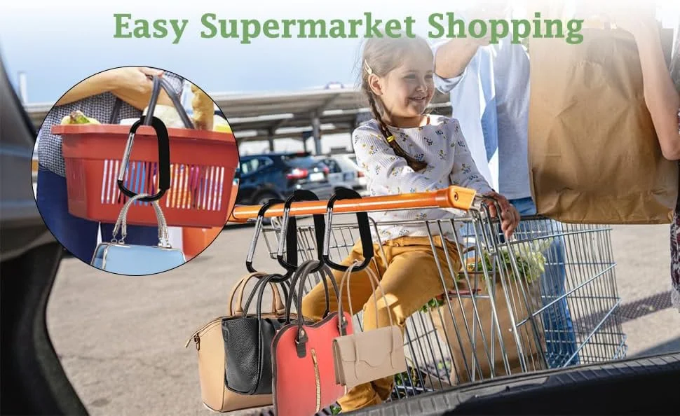 آویزهای سازمان دهنده کالسکه برای آویزان کردن کیف پوشک، کیف خرید و کیف دستی. مناسب برای انواع صندلی ماشین، کالسکه های بچه، پرام و سبد خرید (بسته 3 عددی) (16 سانتی متر - 3 بسته)