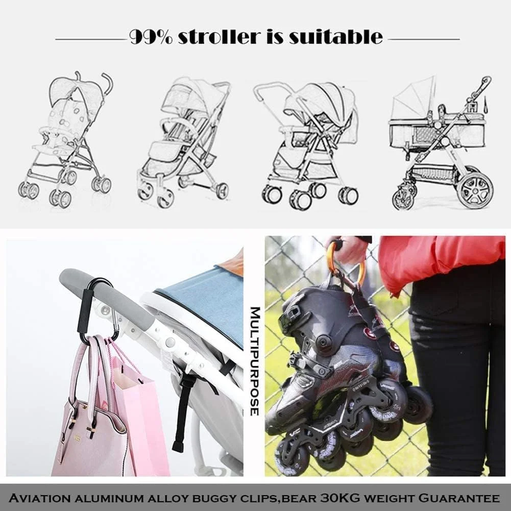 آویز سازمان دهنده کالسکه SKEIDO برای آویزان کردن کیف پوشک، کیف خرید و کیف دستی، مناسب برای همه صندلی های ماشین، کالسکه های بچه گانه، چرخ دستی های خرید