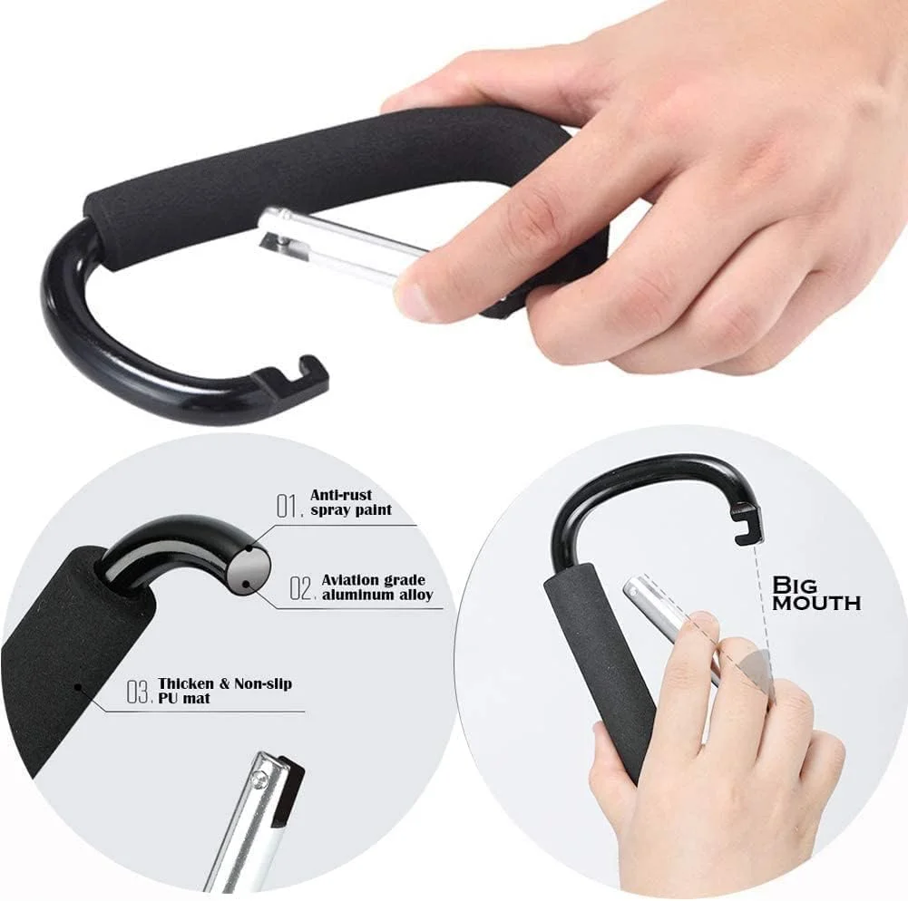 آویز سازمان دهنده کالسکه SKEIDO برای آویزان کردن کیف پوشک، کیف خرید و کیف دستی، مناسب برای همه صندلی های ماشین، کالسکه های بچه گانه، چرخ دستی های خرید