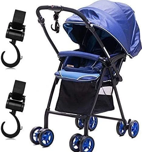 دو عدد قلاب چند منظوره - آویز برای کیف لوازم کودک، مواد غذایی، لباس، کیف دستی - لوازم جانبی عالی برای مادر هنگام پیاده روی، قدم زدن یا خرید (رنگ: 2 عدد)