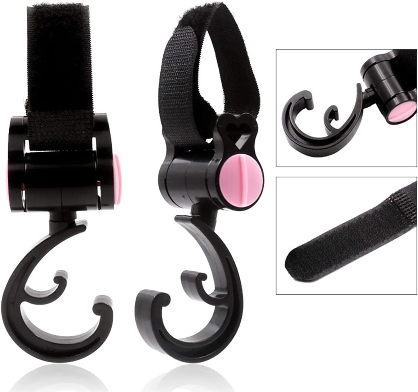 ست چهارتایی قلاب کالسکه، کارابین برای لوازم جانبی کالسکه، قلاب کیف و آویز برای کیف نظم دهنده کالسکه