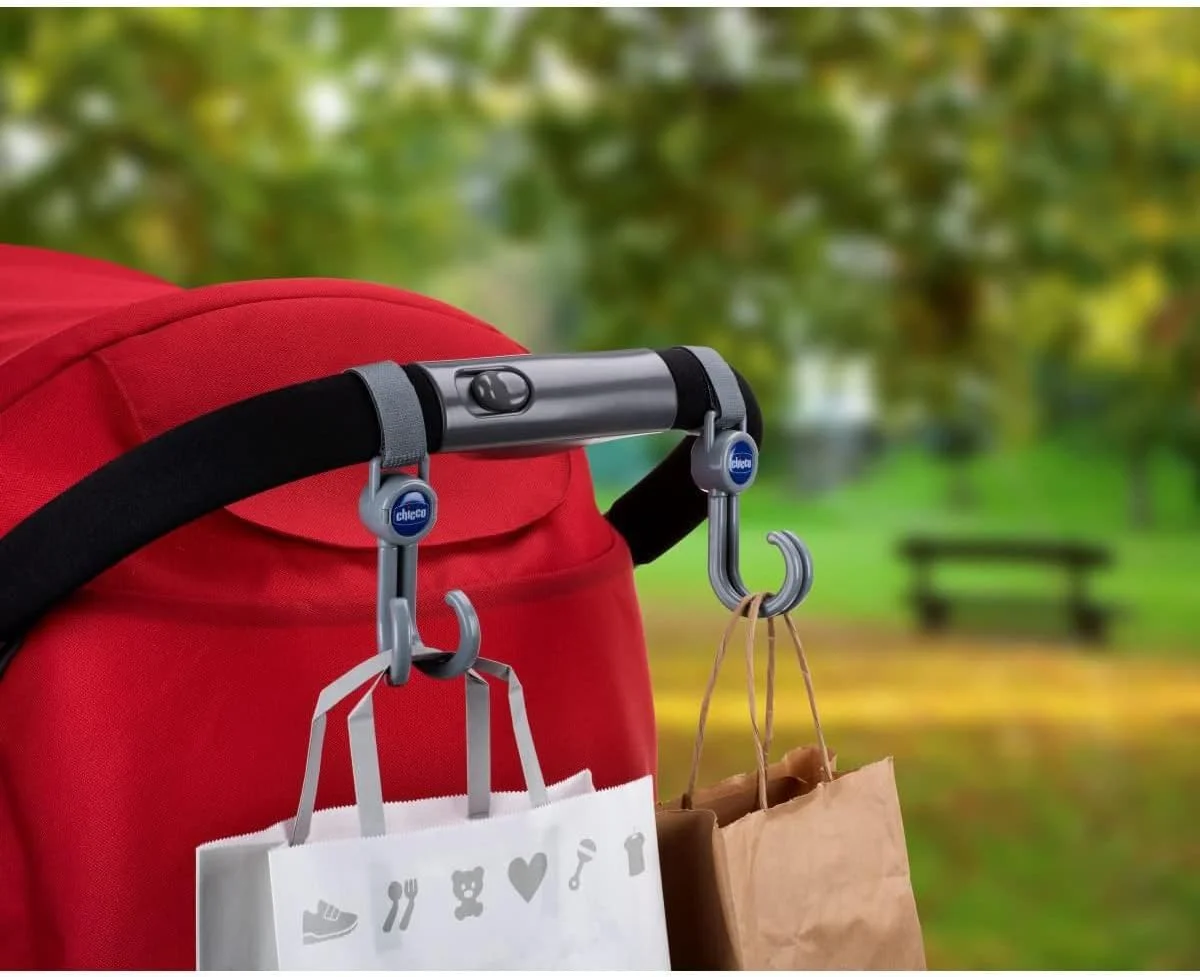 ست قلاب کالسکه چیکو یونیورسال، 2 عددی، خاکستری