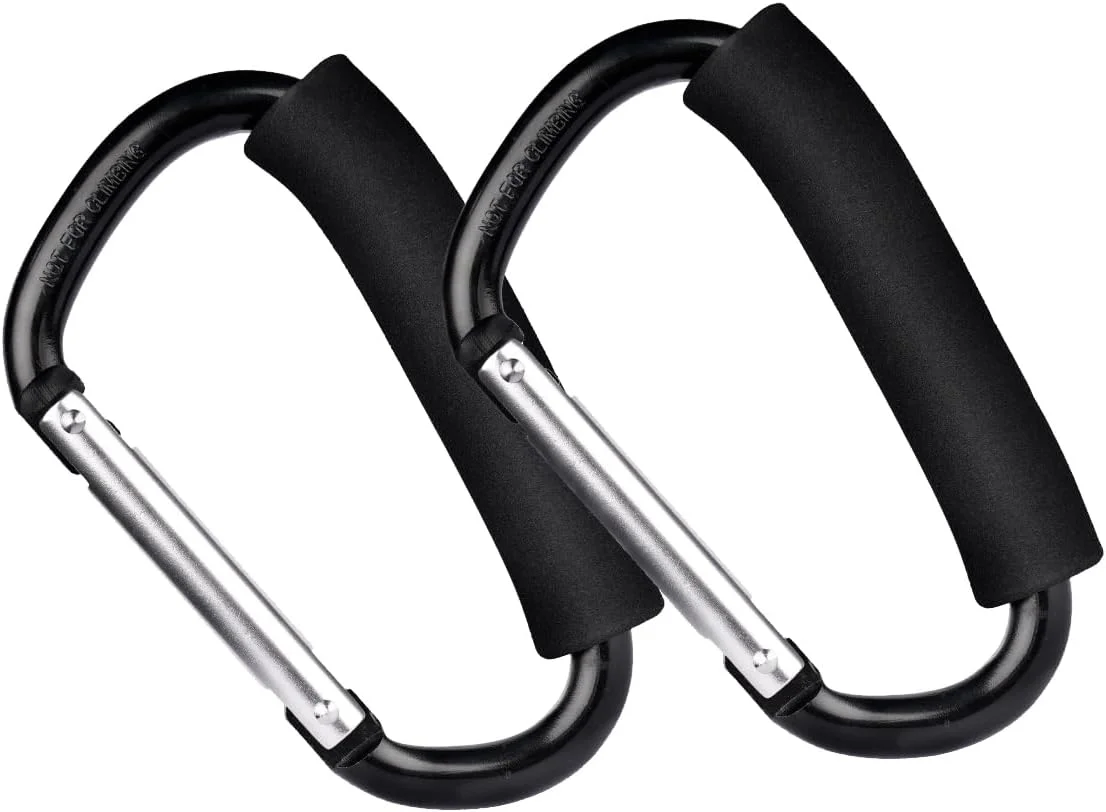 بسته 2 عددی قلاب کالسکه کودک، کارابین بزرگ برای مادر، گیره های لوازم جانبی کالسکه، سازمان دهنده قلاب برای آویزان کردن کیف دستی، کیف پوشک، کیسه های خرید (مشکی) بسته 2 عددی قلاب کالسکه کودک، کارابین بزرگ برای مادر، گیره های لوازم جانبی کالسکه، سازمان دهنده قلاب برای آویزان کردن کیف دستی، کیف پوشک، کیسه های خرید (مشکی)