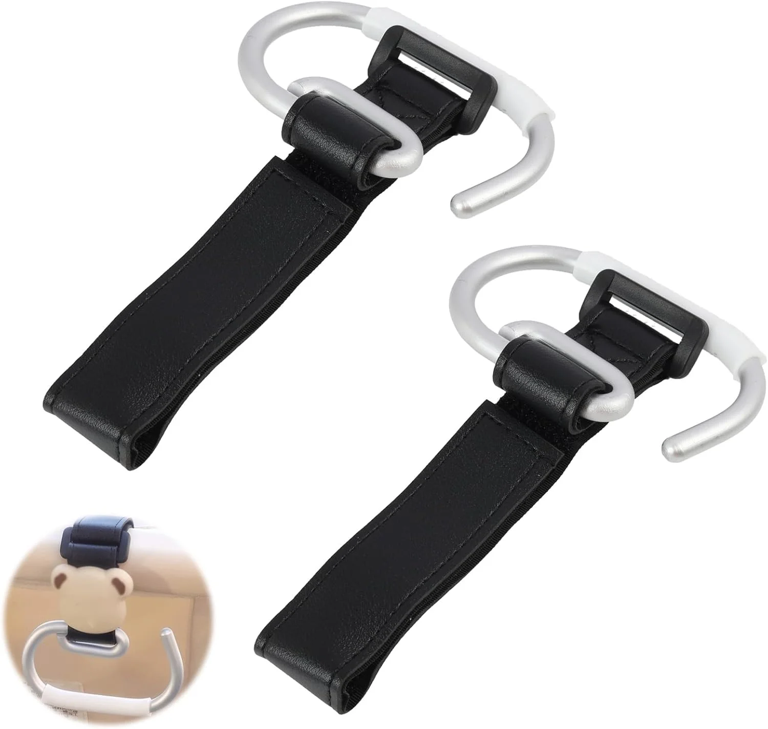 آویز کالسکه یلاجوی، بسته 2 عددی قلاب آلومینیومی سبک وزن با بندهای چسبی قابل تنظیم، نگهدارنده بادوام برای کالسکه کودک، کیف لوازم نوزاد، مسافرت و والدین در حال حرکت آویز کالسکه یلاجوی، بسته 2 عددی قلاب آلومینیومی سبک وزن با بندهای چسبی قابل تنظیم، نگهدارنده بادوام برای کالسکه کودک، کیف لوازم نوزاد، مسافرت و والدین در حال حرکت