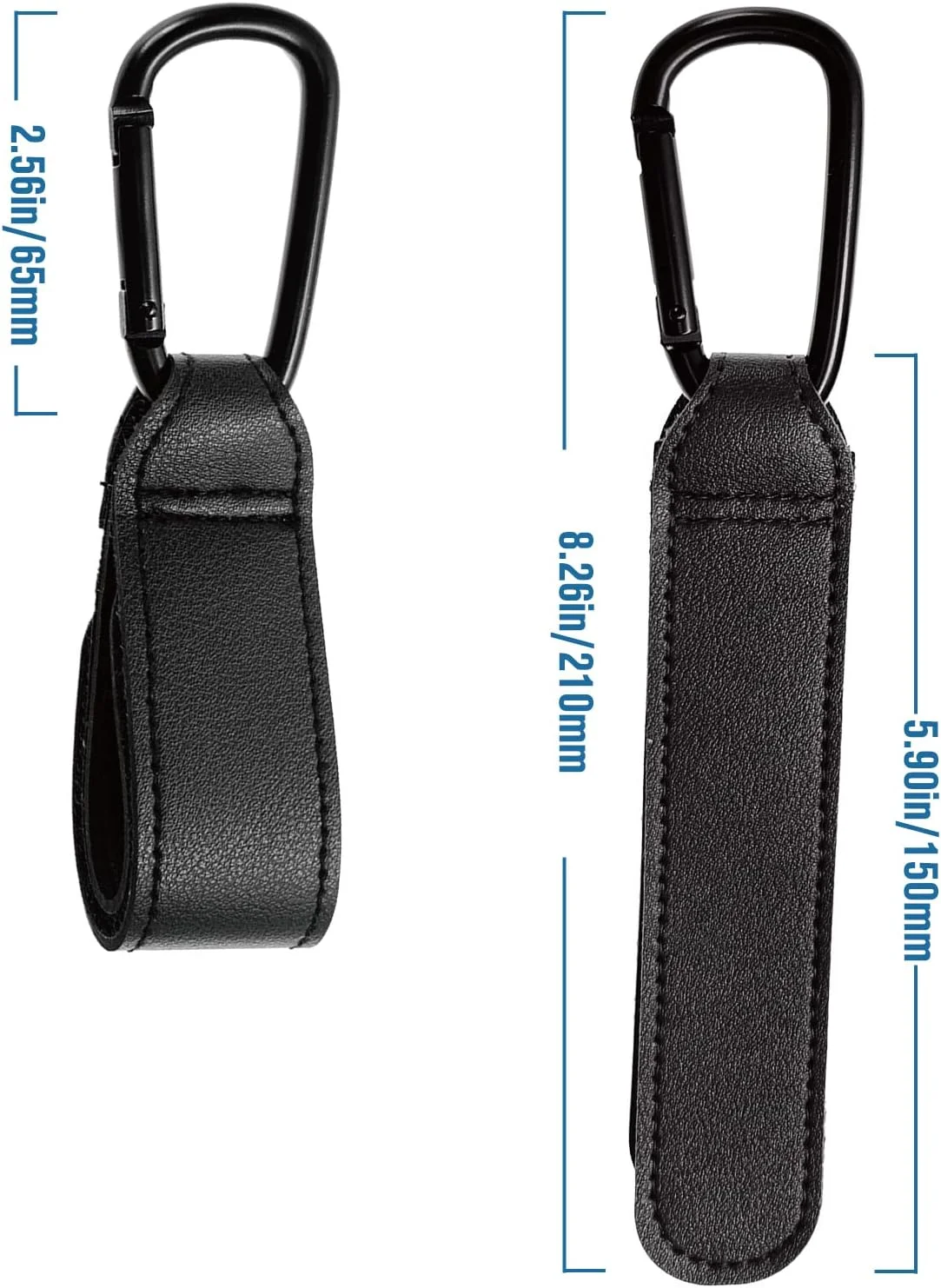 قلاب های کالسکه بچه Lonimia برای آویزان کردن کیف لوازم نوزاد، قلاب های کالسکه جهانی، قلاب های چسبی چند منظوره برای همه صندلی های ماشین، کالسکه های بچه، پرام، سبد خرید 2 عدد