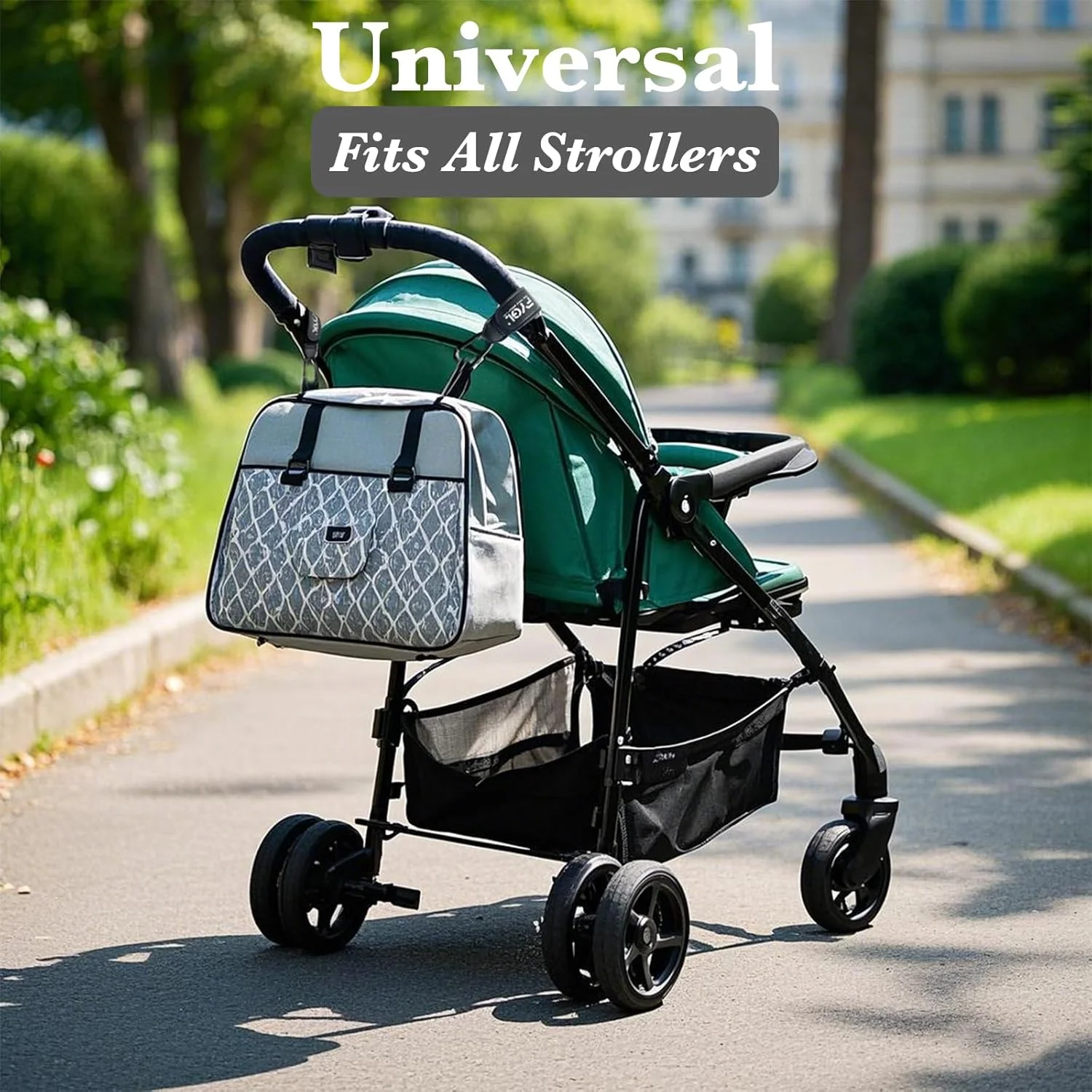 گیره های کالسکه - گیره های چرمی برای کالسکه بچه، گیره کارابین برای کیف ها، اتصال آسان برای کالسکه، گیره ها و قلاب های کالسکه جهانی، لوازم جانبی کالسکه - ماندی دارک (بسته 4 عددی)