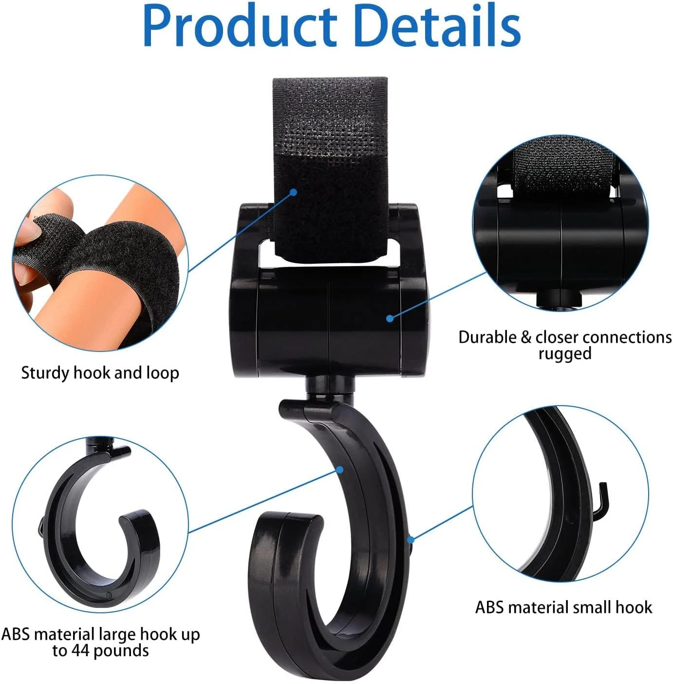 گیره کالسکه Joyzzz، بسته 4 عددی، گیره های چند منظوره با قابلیت چرخش 360 درجه، آویز کیف لوازم کودک، گیره آویز کالسکه چرخشی برای واکر، عصا، ویلچر، سبد خرید گیره کالسکه Joyzzz، بسته 4 عددی، گیره های چند منظوره با قابلیت چرخش 360 درجه، آویز کیف لوازم کودک، گیره آویز کالسکه چرخشی برای واکر، عصا، ویلچر، سبد خرید