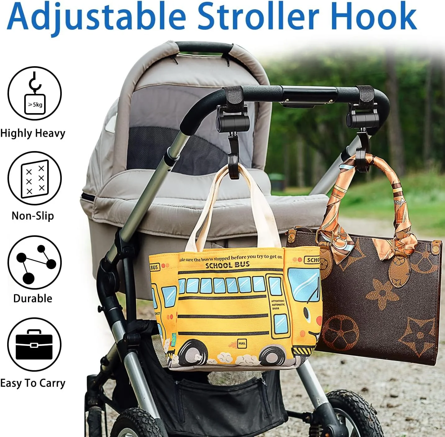 گیره کالسکه Joyzzz، بسته 4 عددی، گیره های چند منظوره با قابلیت چرخش 360 درجه، آویز کیف لوازم کودک، گیره آویز کالسکه چرخشی برای واکر، عصا، ویلچر، سبد خرید گیره کالسکه Joyzzz، بسته 4 عددی، گیره های چند منظوره با قابلیت چرخش 360 درجه، آویز کیف لوازم کودک، گیره آویز کالسکه چرخشی برای واکر، عصا، ویلچر، سبد خرید