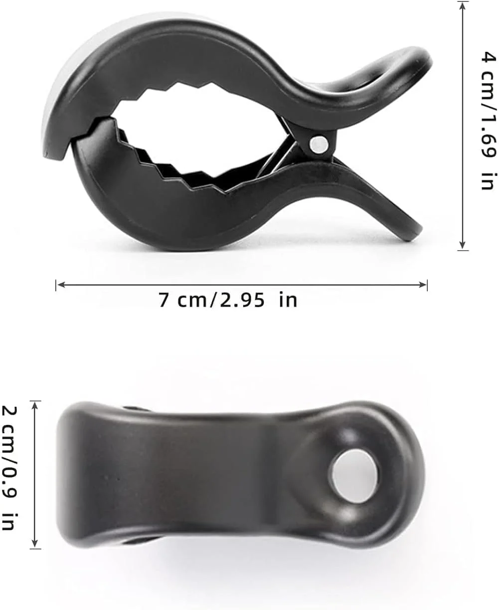 گیره پتو کالسکه لونیما بسته 6 عددی، گیره اتصال سایبان کالسکه کودک، گیره کالسکه برای اتصال اسباب بازی، برای اتصال پتوهای پارچه ای، روکش ها، پارچه شیردهی یا اسباب بازی های کودک (مشکی)