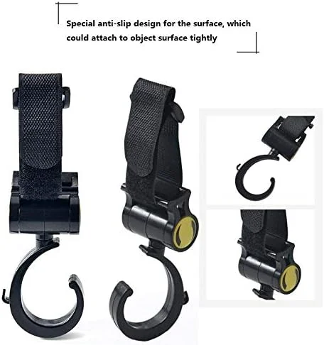 آویز کالسکه SKEIDO - بسته 2 عددی آویز چند منظوره - آویز برای کیف لوازم کودک، خواربار، لباس، کیف دستی - لوازم جانبی عالی برای مادر هنگام پیاده روی یا خرید