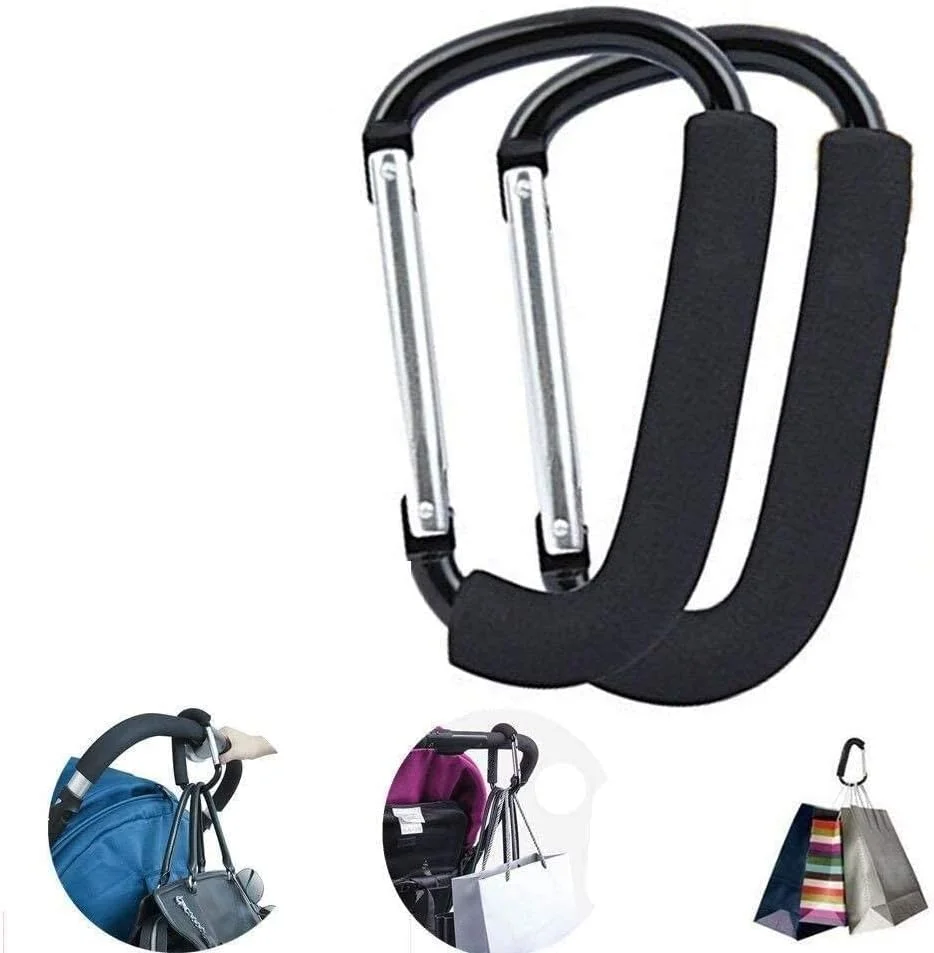 آویز لوازم جانبی کالسکه برای آویزان کردن کیف پوشک، کیف خرید و کیف دستی. مناسب برای انواع صندلی خودرو، کالسکه های کودک، پرام و سبد خرید (بسته 2 عددی) آویز لوازم جانبی کالسکه برای آویزان کردن کیف پوشک، کیف خرید و کیف دستی. مناسب برای انواع صندلی خودرو، کالسکه های کودک، پرام و سبد خرید (بسته 2 عددی)