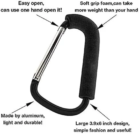 آویز لوازم جانبی کالسکه برای آویزان کردن کیف پوشک، کیف خرید و کیف دستی. مناسب برای انواع صندلی خودرو، کالسکه های کودک، پرام و سبد خرید (بسته 2 عددی) آویز لوازم جانبی کالسکه برای آویزان کردن کیف پوشک، کیف خرید و کیف دستی. مناسب برای انواع صندلی خودرو، کالسکه های کودک، پرام و سبد خرید (بسته 2 عددی)