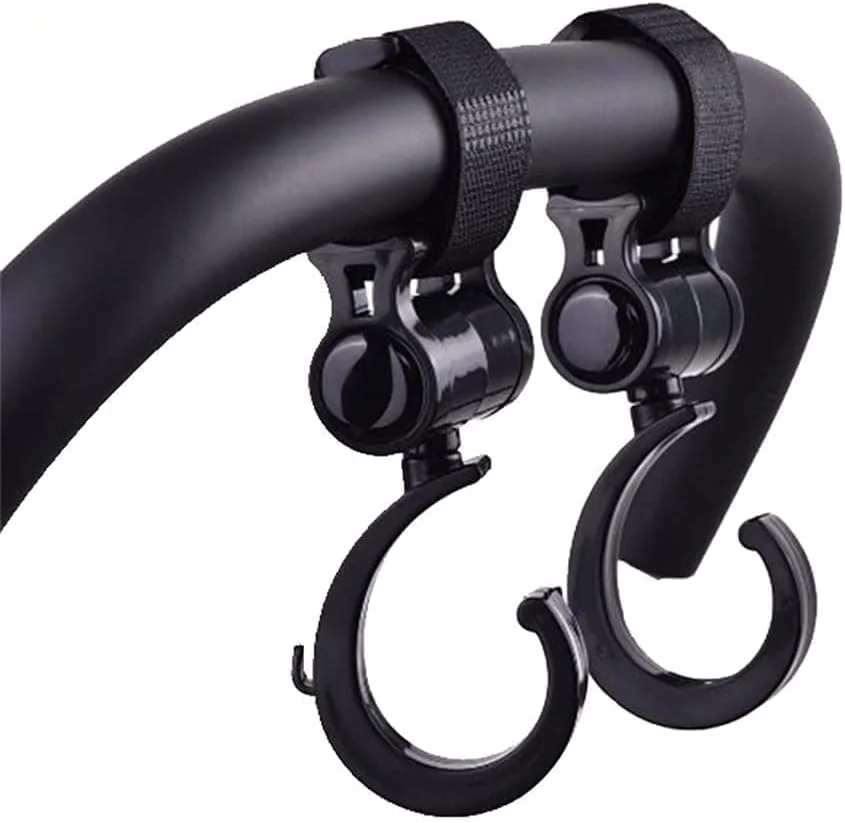 آویزهای کالسکه مامو بیر - بسته 2 عددی - گیره های کالسکه بزرگ و مشکی برای کیف لوازم مادر و کالسکه آویزهای کالسکه مامو بیر - بسته 2 عددی - گیره های کالسکه بزرگ و مشکی برای کیف لوازم مادر و کالسکه