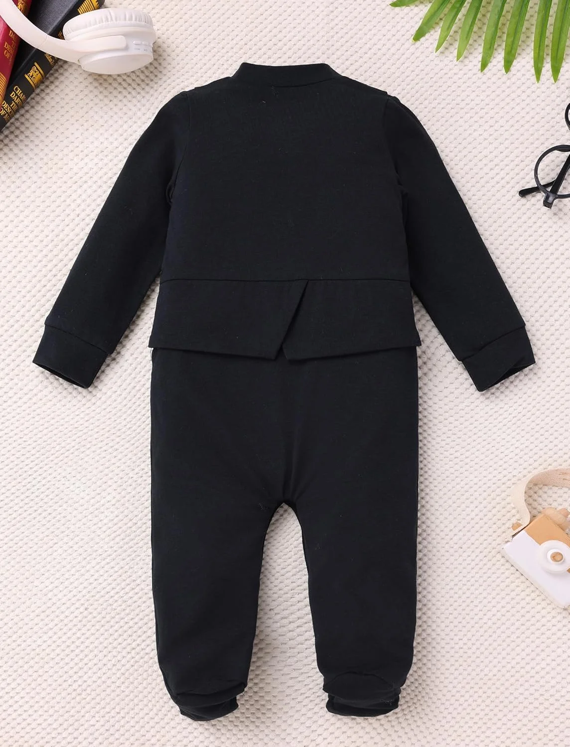 سرهمی تاکسیدو نوزادی پسرانه IDOPIP، لباس یکسره پا دار کراواتی، لباس رسمی یک تکه مناسب جشن تولد و مراسم سرهمی تاکسیدو نوزادی پسرانه IDOPIP، لباس یکسره پا دار کراواتی، لباس رسمی یک تکه مناسب جشن تولد و مراسم