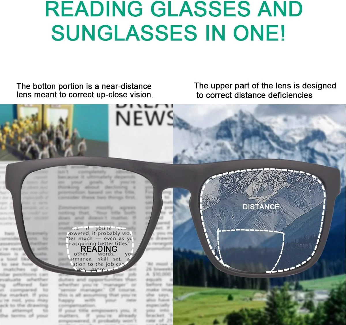 عینک آفتابی دو دید پلاریزه MIRYEA با محافظت UV400 و فیلتر نور آبی