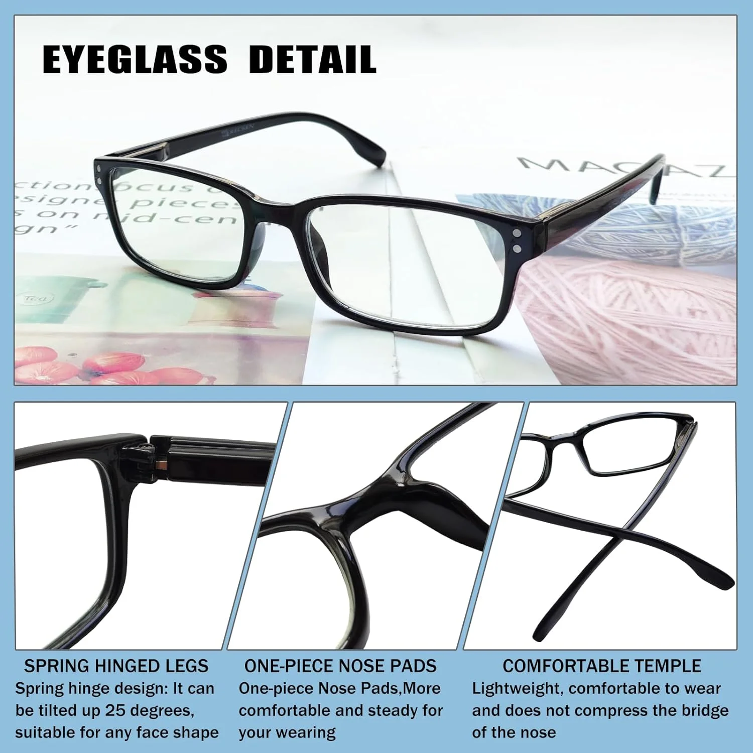 عینک مطالعه کرچن، بسته 4 عددی، مناسب بانوان و آقایان، دارای لولای فنری، عینک مطالعه سبک عینک مطالعه کرچن، بسته 4 عددی، مناسب بانوان و آقایان، دارای لولای فنری، عینک مطالعه سبک