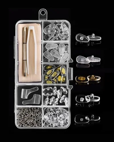 جعبه ابزار تعمیر عینک مغناطیسی 30 تکه، شامل پد بینی، پیچ گوشتی دقیق، پیچ، موچین برای عینک، عینک آفتابی، ساعت