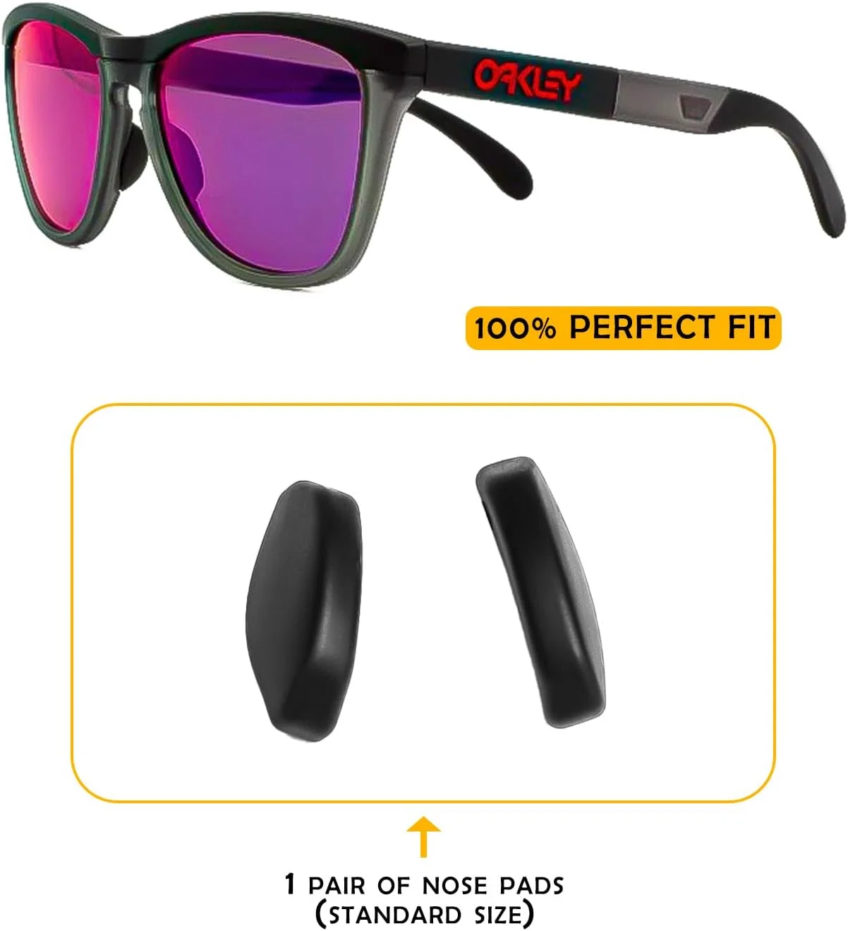 پدهای بینی سایز معمولی جایگزین برای فریم عینک آفتابی Oakley Frogskins Range OO9284، قطعات نرم سیلیکونی بینی