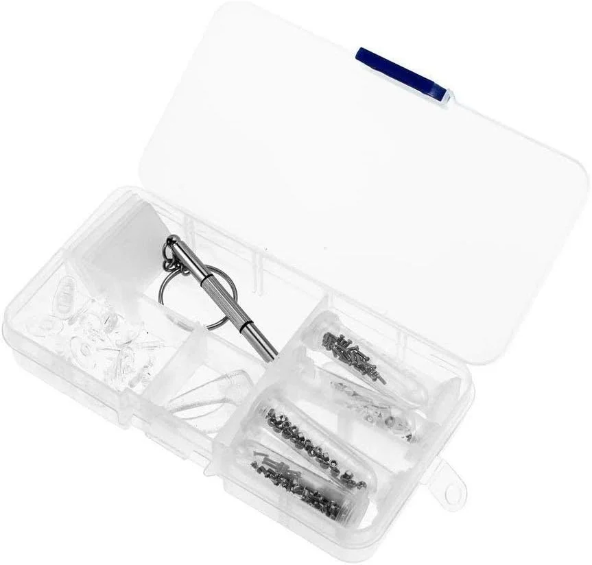 مجموعه پدهای بینی عینک Driak و پیچ، مهره و واشر کوچک به همراه پیچ گوشتی، کیت تعمیر عینک برای عینک آفتابی