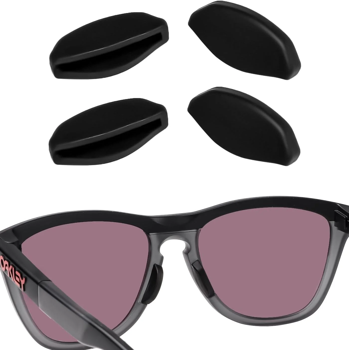 دو جفت پد بینی جایگزین برای عینک آفتابی Oakley Frogskins Range OO9284/Frogskins Range Asian Fit OO9284A، سایز کوچک مشکی